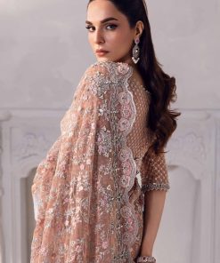 Couture Wedding Wear Solana Peachy Pink Pure Net Saree Mbmc-1011Pp 15 Mc 1011A Peachf Imanistudio.com