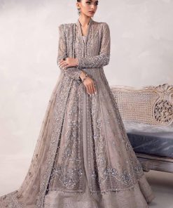 Couture Wedding Wear Sylvana Grey Net/Raw Silk Outfit MBMC-1013GY