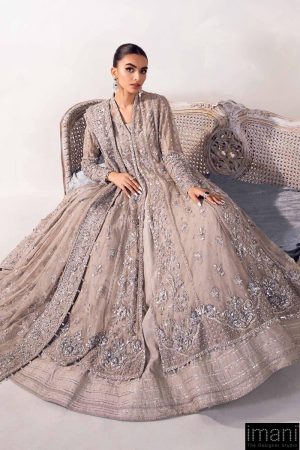 Couture Wedding Wear Sylvana Grey Net/Raw Silk Outfit Mbmc-1013Gy 17 Mc 1013 Greyb Imanistudio.com