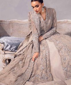 Couture Wedding Wear Sylvana Grey Net/Raw Silk Outfit Mbmc-1013Gy 18 Mc 1013 Greyc Imanistudio.com