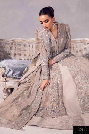 Couture Wedding Wear Sylvana Grey Net/Raw Silk Outfit Mbmc-1013Gy 18 Mc 1013 Greyc Imanistudio.com