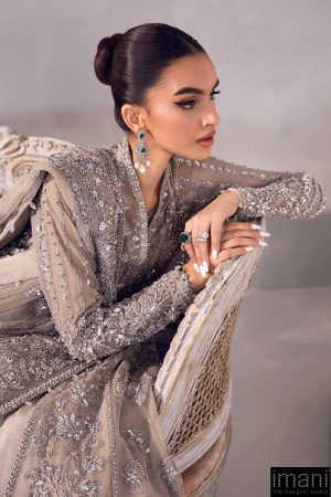 Couture Wedding Wear Sylvana Grey Net/Raw Silk Outfit Mbmc-1013Gy 20 Mc 1013 Greyd Imanistudio.com