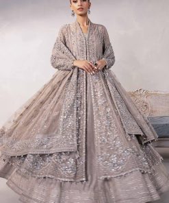 Couture Wedding Wear Sylvana Grey Net/Raw Silk Outfit Mbmc-1013Gy 15 Mc 1013 Greye Imanistudio.com