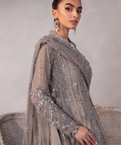 Couture Wedding Wear Sylvana Grey Net/Raw Silk Outfit Mbmc-1013Gy 24 Mc 1013 Greyf Imanistudio.com