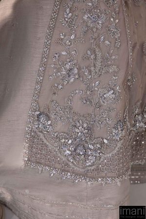 Couture Wedding Wear Sylvana Grey Net/Raw Silk Outfit Mbmc-1013Gy 23 Mc 1013 Greyg Imanistudio.com