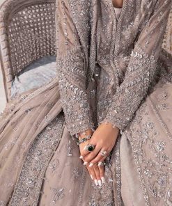 Couture Wedding Wear Sylvana Grey Net/Raw Silk Outfit Mbmc-1013Gy 19 Mc 1013 Greyh Imanistudio.com