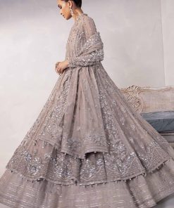 Couture Wedding Wear Sylvana Grey Net/Raw Silk Outfit Mbmc-1013Gy 21 Mc 1013 Greyk Imanistudio.com