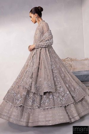 Couture Wedding Wear Sylvana Grey Net/Raw Silk Outfit Mbmc-1013Gy 21 Mc 1013 Greyk Imanistudio.com