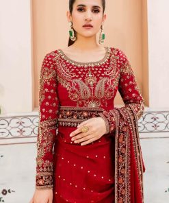 Couture Wedding Wear Gulabo Deep Red Pure Net Saree Mbmc-0910Dr 9 Mc 910Redb Imanistudio.com