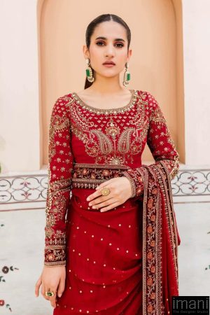 Couture Wedding Wear Gulabo Deep Red Pure Net Saree Mbmc-0910Dr 9 Mc 910Redb Imanistudio.com