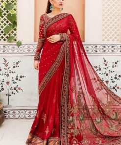 Couture Wedding Wear Gulabo Deep Red Pure Net Saree Mbmc-0910Dr 7 Mc 910Redd Imanistudio.com