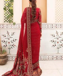Couture Wedding Wear Gulabo Deep Red Pure Net Saree Mbmc-0910Dr 10 Mc 910Rede Imanistudio.com