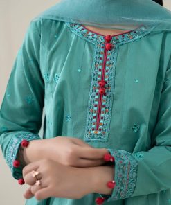 Mariab Kids Ferozi Embroidered Cotton Lawn Suit Mbkd-Ea2506Fz 9 Mkd Ea2506Ferozic Imanistudio.com