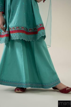 Mariab Kids Ferozi Embroidered Cotton Lawn Suit Mbkd-Ea2506Fz 11 Mkd Ea2506Ferozid Imanistudio.com