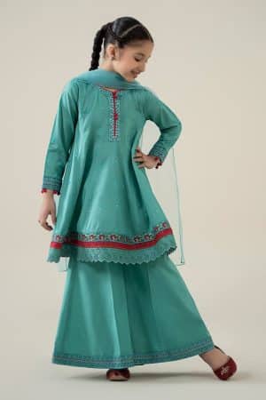 MariaB Kids Ferozi Embroidered Cotton Lawn Suit MBKD-EA2506FZ