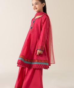 Mariab Kids Hot Pink Embroidered Cotton Lawn Suit Mbkd-Ea2506Hp 9 Mkd Ea2506Pinkb Imanistudio.com