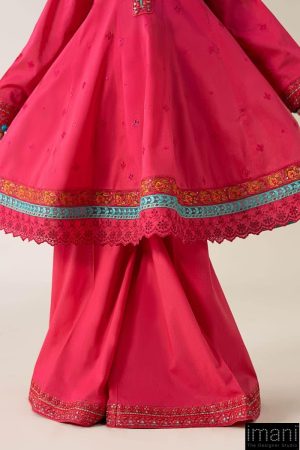 Mariab Kids Hot Pink Embroidered Cotton Lawn Suit Mbkd-Ea2506Hp 13 Mkd Ea2506Pinkc Imanistudio.com