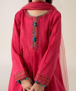Mariab Kids Hot Pink Embroidered Cotton Lawn Suit Mbkd-Ea2506Hp 10 Mkd Ea2506Pinkd Imanistudio.com