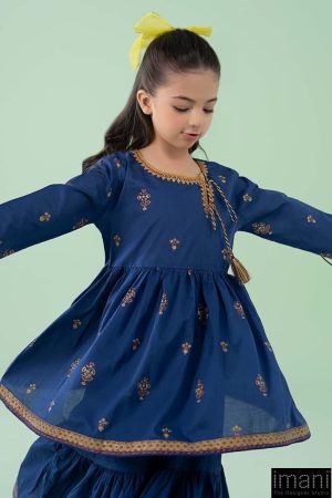 Mariab Kids Royal Blue Printed Cotton Lawn Suit Mbkd-Ea2515Rb 10 Mkd Ea2515Bluea Imanistudio.com