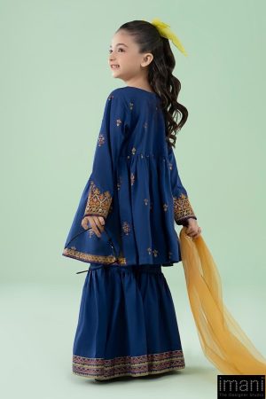 Mariab Kids Royal Blue Printed Cotton Lawn Suit Mbkd-Ea2515Rb 14 Mkd Ea2515Blueb Imanistudio.com