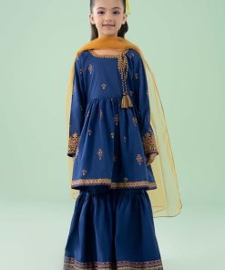 MariaB Kids Royal Blue Printed Cotton Lawn Suit MBKD-EA1615RB
