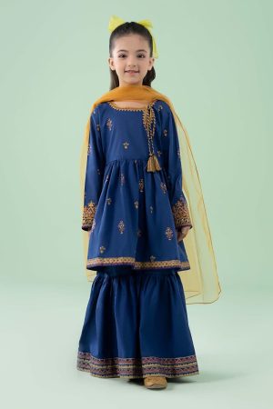 MariaB Kids Royal Blue Printed Cotton Lawn Suit MBKD-EA2515RB