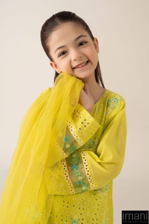 Mariab Kids Lime Green Embroidered Cotton Lawn Suit Mbkd-Ea2543Lg 12 Mkd Ea2543Limeb Imanistudio.com