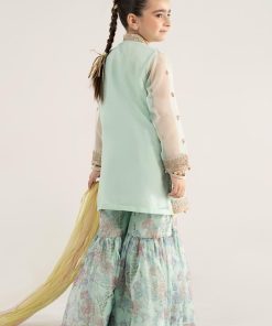 Mariab Kids Light Ferozi Embroidered Poly Organza Suit Mbks-Ea2543Lf 16 Mks Ea2543Greena Imanistudio.com