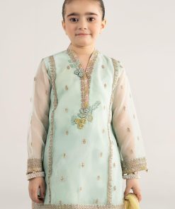 Mariab Kids Light Ferozi Embroidered Poly Organza Suit Mbks-Ea2543Lf 11 Mks Ea2543Greenb Imanistudio.com