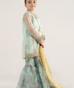 Mariab Kids Light Ferozi Embroidered Poly Organza Suit Mbks-Ea2543Lf 10 Mks Ea2543Greenh Imanistudio.com