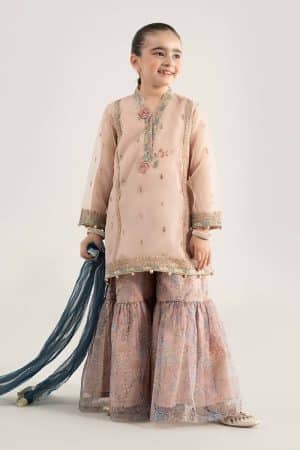 MariaB Kids Pink Embroidered Poly Organza Suit MBKS-EA2543PK