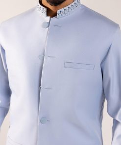 3Pcs Meraki Poly/Cotton Ice Blue Kameez/Pants &Amp; Waistcoat Suit: Imist-2514Ib 12 6 5 Imanistudio.com