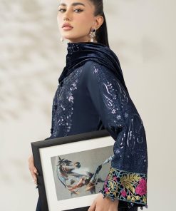 Luxury Pret Indigo Blue Linen Embroidered Suit Mbdw-W2520Ib 13 Dw W2520Blueb Imanistudio.com