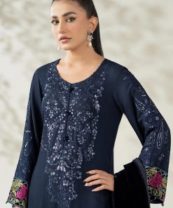 Luxury Pret Indigo Blue Linen Embroidered Suit Mbdw-W2520Ib 14 Dw W2520Bluec Imanistudio.com