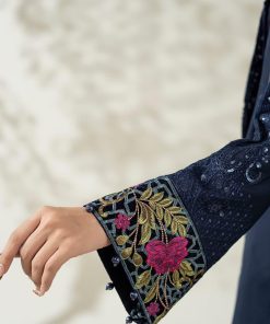 Luxury Pret Indigo Blue Linen Embroidered Suit Mbdw-W2520Ib 17 Dw W2520Bluef Imanistudio.com
