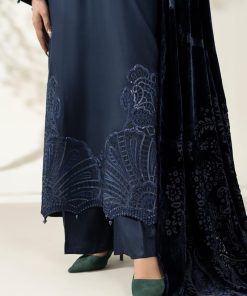Luxury Pret Indigo Blue Linen Embroidered Suit Mbdw-W2520Ib 18 Dw W2520Blueg Imanistudio.com