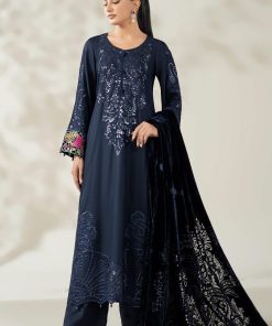 Luxury Pret Indigo Blue Linen Embroidered Suit MBDW-W2520IB