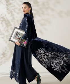 Luxury Pret Indigo Blue Linen Embroidered Suit Mbdw-W2520Ib 19 Dw W2520Bluek Imanistudio.com