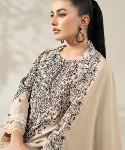 Luxury Pret Beige Karandi Embroidered Suit Mbdw-W2547Bk 13 Dw W2547Beigec Imanistudio.com