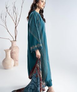 Luxury Pret Teal Blue Light Khaddar Embroidered Suit Mbdw-W2551Tb 19 Dw W2551Tealk Imanistudio.com