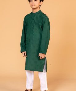 Boys Green 2Pc Self Jacquard Kurta Trousers Suit Imist-2503Eg 8 Green 2503Boya Imanistudio.com