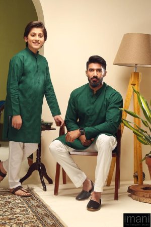 Boys Green 2Pc Self Jacquard Kurta Trousers Suit Imist-2503Eg 9 Green 2505Manb Imanistudio.com