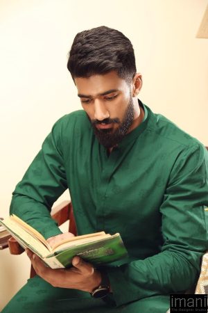 1Pc Men Self-Jacquard Emerald Green Kurta Imist-2505Eg 8 Green Mand Imanistudio.com