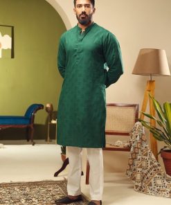 1PC Men Self-Jacquard Emerald Green Kurta IMIST-2505EG