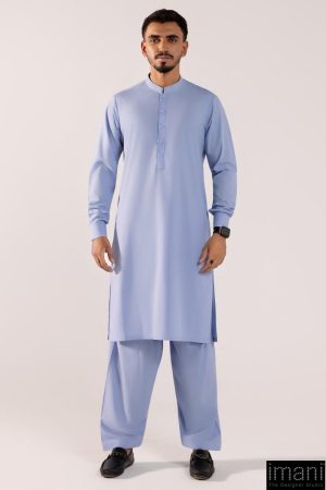 2Pcs Jade Premium Quality Airforce Blue Shalwar Kameez Suit IMIST-2508AB