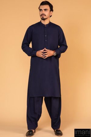 2Pcs Jade Premium Quality True Navy Shalwar Kameez Suit IMIST-2509TN