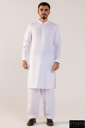 2Pcs Jade Premium Quality Antique White Shalwar Kameez Suit IMIST-2509AW