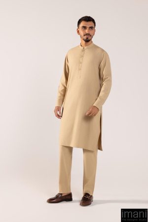 3 Pcs Classic Karandi Beige Kameez/Pants &Amp; Waistcoat Outfit Imist-2513Bg 10 Karandi 2513Desertc Imanistudio.com