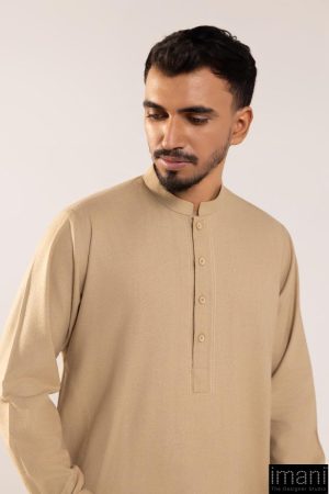 3 Pcs Classic Karandi Beige Kameez/Pants &Amp; Waistcoat Outfit Imist-2513Bg 12 Karandi 2513Desertg Imanistudio.com