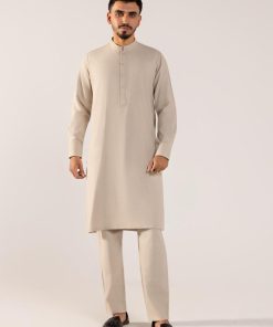 3Pcs Classic Karandi Ivory Concrete Kameez/Pants &Amp; Waistcoat Outfit Imist-2512Vc 14 Karandi2512Concretea Imanistudio.com
